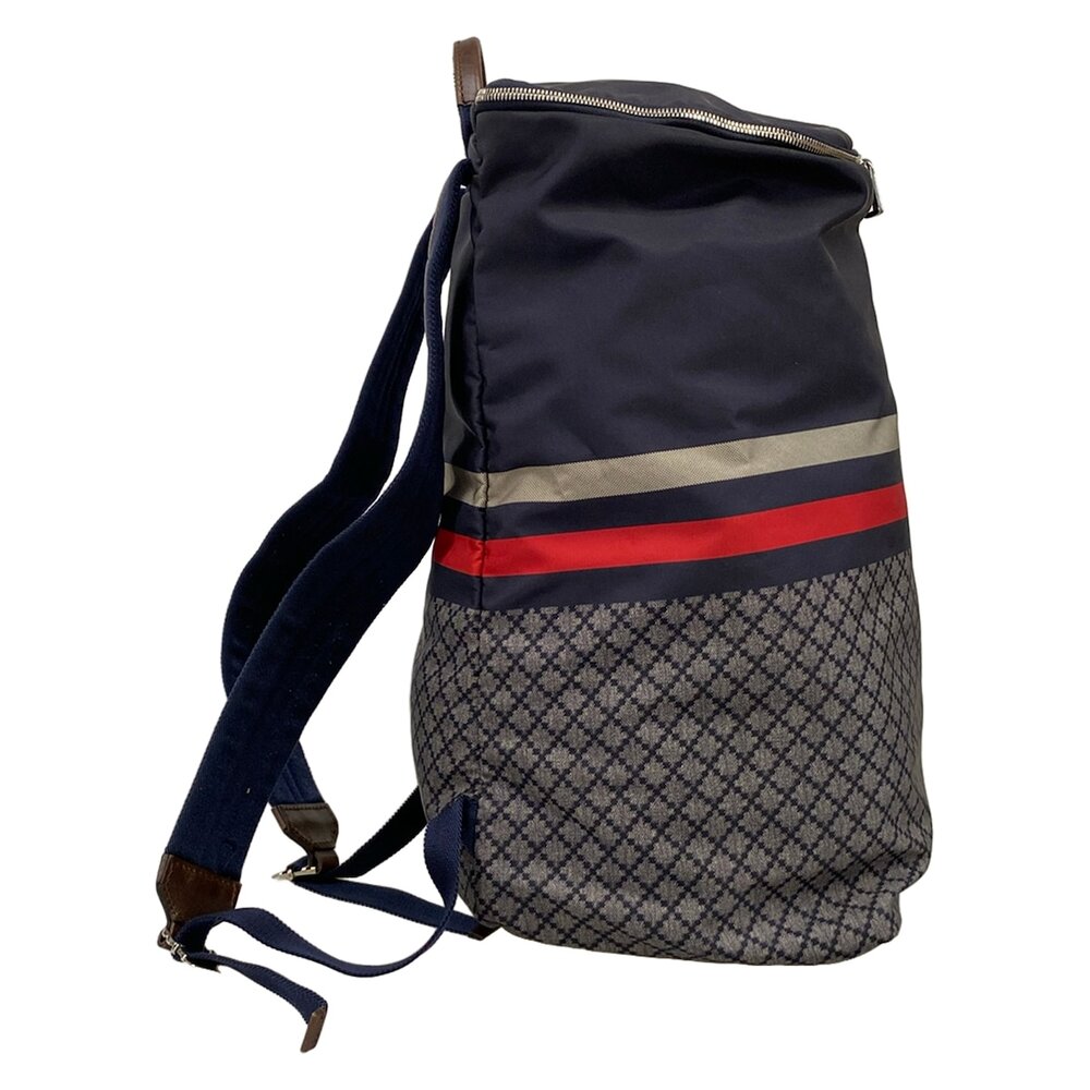 Gucci Diamante Backpack 268111 Navy Red Gray - Picture 2 of 11